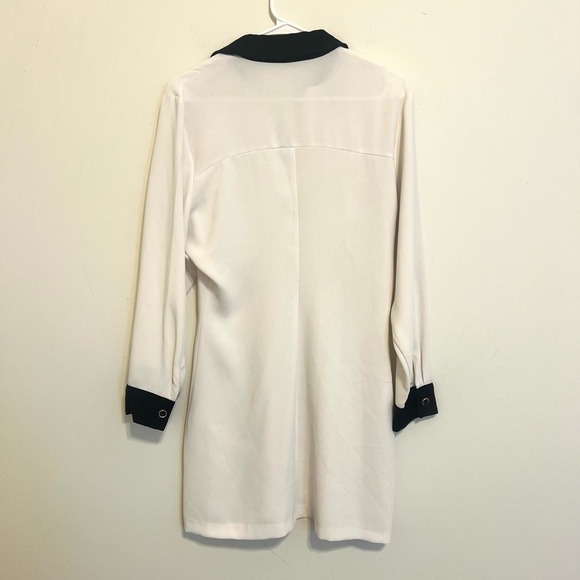 2/$30 Zara - Off White and Black Button Down Long Sleeve Dress Size S - Picture 8 of 8